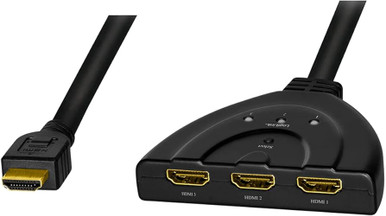 LogiLink HDMI switch 3-port bidirect (1x3/3x1) 4K/30 Hz CEC pigtail HD0040