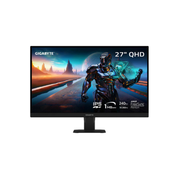 MONITOR GIGABYTE LED 27" SS IPS , 92% DCI-P3/128% sRGB GS27QXA 2560 x 1440 240Hz 1ms HDR400 hdmi display port