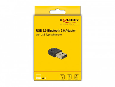 DeLock Bluetooth 5.0 Adapter USB 2.0 20m Range Black 61012