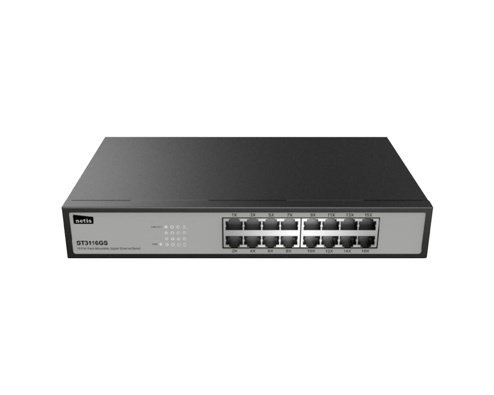 Netis Switch 16 Ports 10/100/1000Mbps Gigabit Rackmount Switch ST3116GS Netis Switch 16 Ports 10/100/1000Mbps Gigabit Rackmount Switch ST3116GS