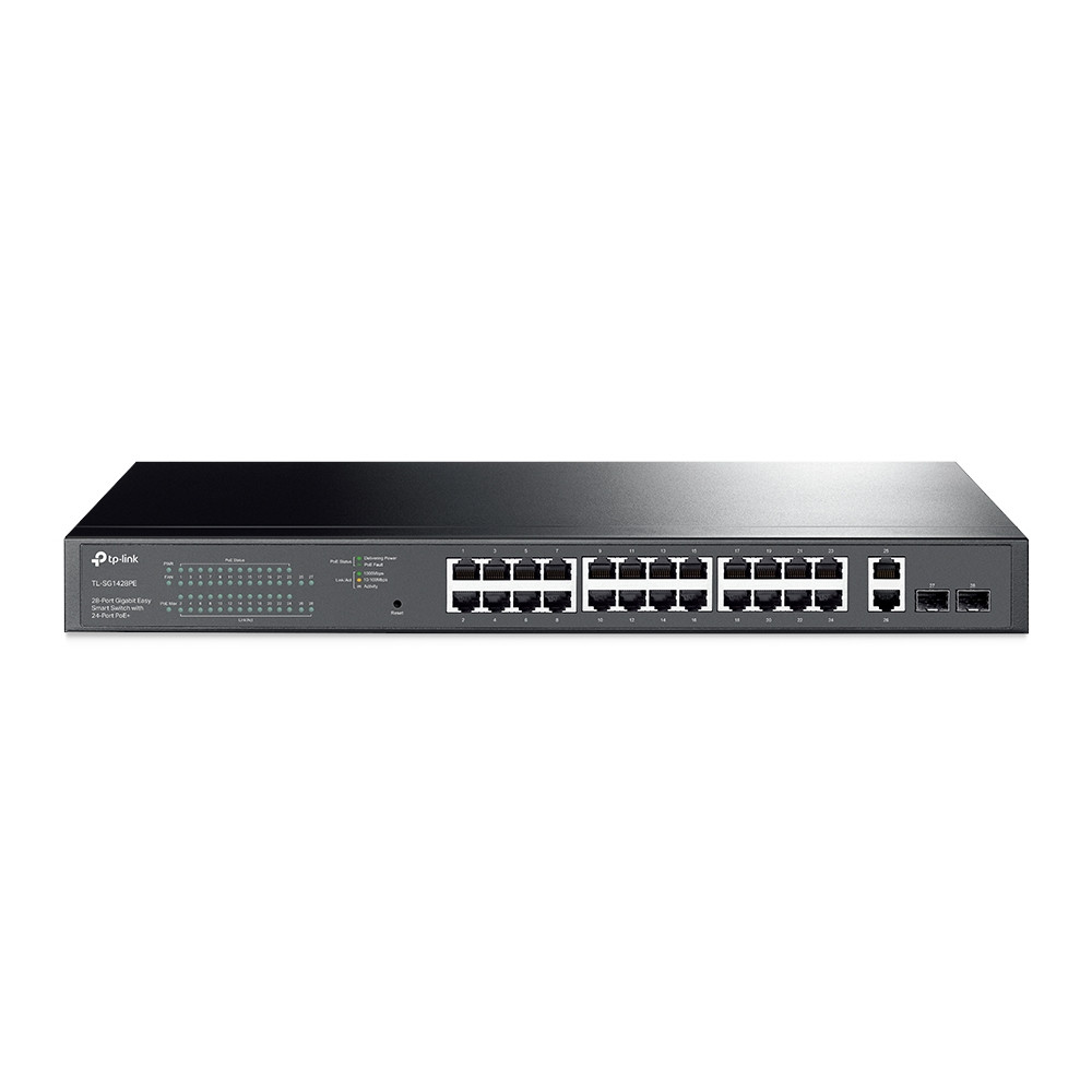 TP-link 28-Port Gigabit Easy Smart Switch with 24-Port PoE+ TL-SG1428PE TP-link 28-Port Gigabit Easy Smart Switch with 24-Port PoE+ TL-SG1428PE