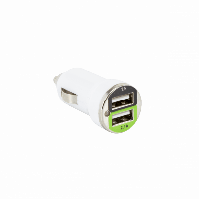 USB CAR CHARGER SBOX CC-221 / 2 PORTS - 2.1A White