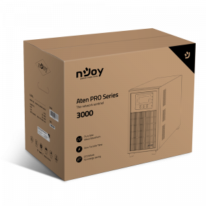 nJoy UPS Aten Pro 3000VA/2.7KW Single Phase On-line Tower Pure Sine Wave 4XSchuko 6x12v9a batteries LCD Display