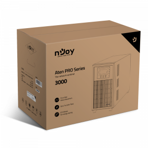 nJoy UPS Aten Pro 3000VA/2.7KW Single Phase On-line Tower Pure Sine Wave 4XSchuko 6x12v9a batteries LCD Display