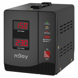 nJoy Alvis AVR 2000VA/1200w Single Phase Input 150-270V output 230V voltage heat protection 2xSchuko