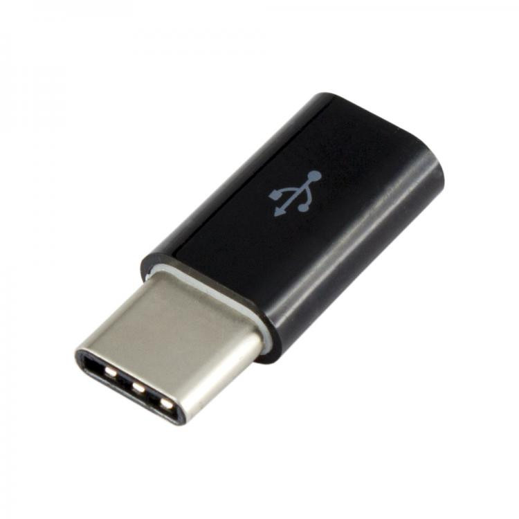 ADAPTER SBOX MICRO USB 2.0 F. TYPE C M. BLACK AD.USB-C-B