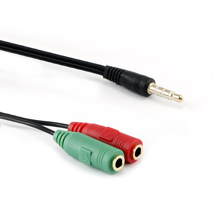 CABLE SBOX 3.5MM X2 F. 3PIN - 3.5MM M. 4PIN 0.2M 35M-2X35F
