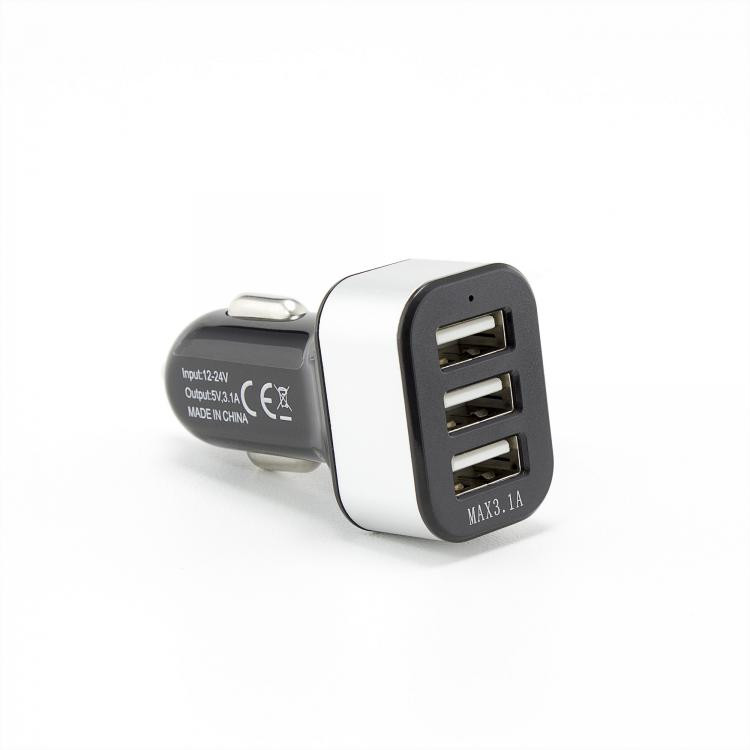 USB CAR CHARGER SBOX CC-331 / 3 PORTS - 3.1A BLACK