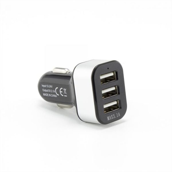 USB CAR CHARGER SBOX CC-331 / 3 PORTS - 3.1A BLACK