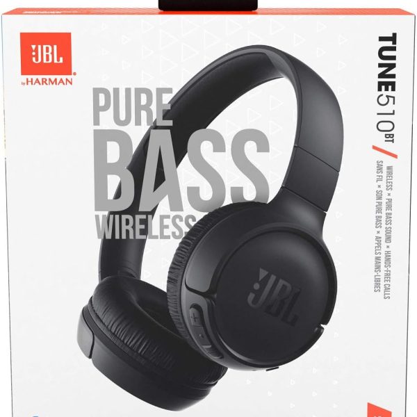 JBL Tune 510 BT Wireless On-Ear Headphones with Bluetooth 5.0 and Speed Charge Up to 40 Hours Battery Life Black JBLT510BTBLKEU