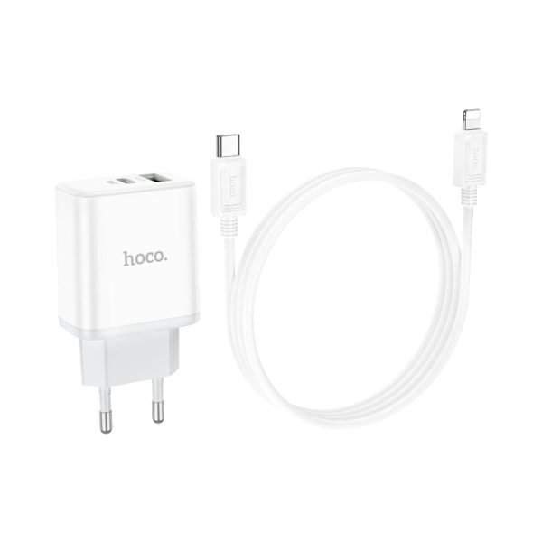Hoco PD20W Dual Port Type-C To Lightning Charger Set C105A
