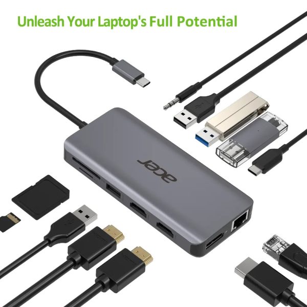 Acer Docking station 12-in-1 USB-C Hub with HDMI/Ethernet/Card Reader HP.DSCAB.009