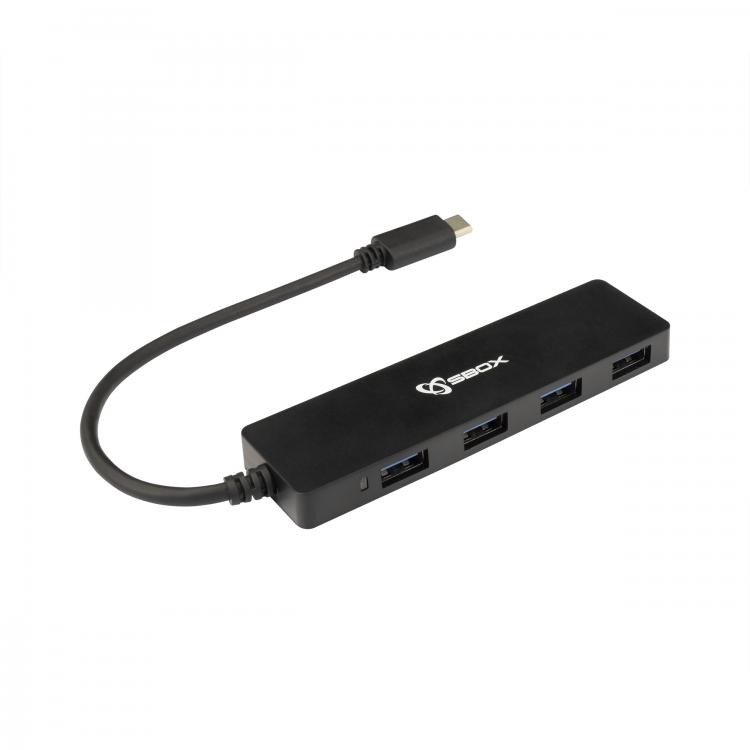 USB HUB SBOX H-404C / TYPE-C -> USB-3.0 4 Ports