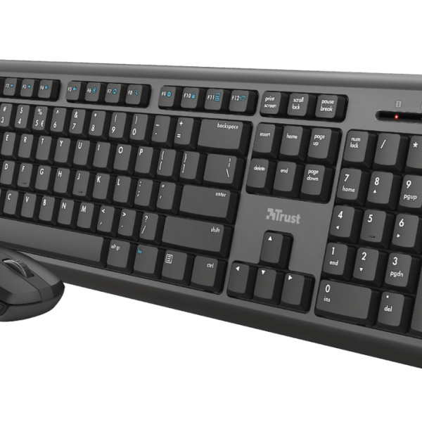 Trust Keyboard+Mouse ODY Wireless Silent Keys Spill Resistant Black
