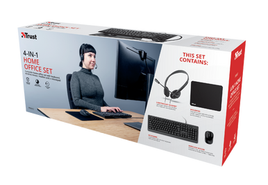 Trust KB+Mouse+Headset+Mousepad 4-in-1 Home Office Set