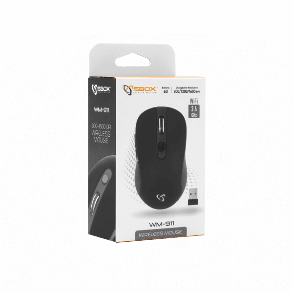 MOUSE SBOX WM-911 Black/ Wireless