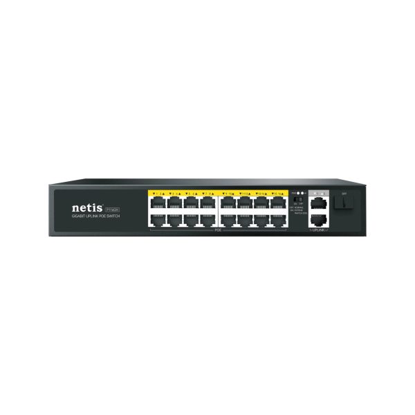 Netis Switch PoE 16 x 10/100M port + 2 Gigabit Uplink Ports 1xSFP port P116GH