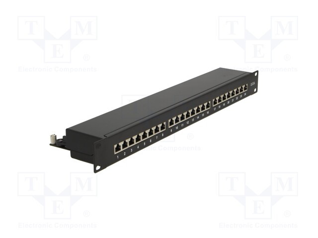 LogiLink Patch Panel Cat.6A STP 24 ports shielded 19 inch rack mount black NP0061