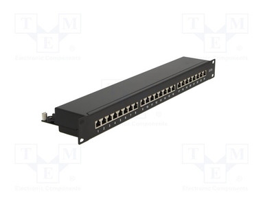 LogiLink Patch Panel Cat.6A STP 24 ports shielded 19 inch rack mount black NP0061