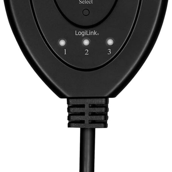 LogiLink HDMI switch 3-port bidirect (1x3/3x1) 4K/30 Hz CEC pigtail HD0040