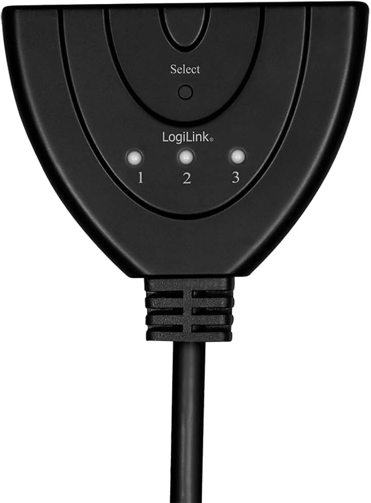 LogiLink HDMI switch 3-port bidirect (1x3/3x1) 4K/30 Hz CEC pigtail HD0040