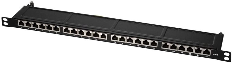 Logilink Patch Panel Cat.6 24 ports shielded only 0.5U 19 inch rack mount Black