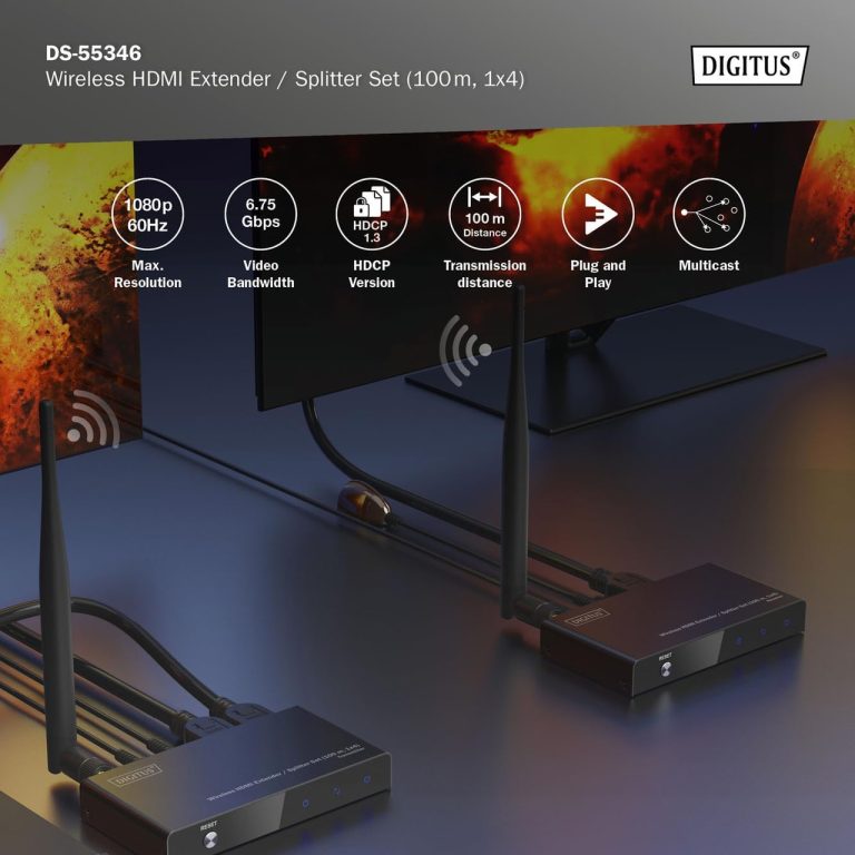 Digitus DS-55346 Wireless HDMI Extender Set Full HD 100m