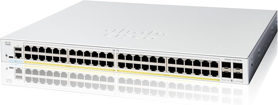 Cisco Catalyst 1200 48-port GE PoE 4x1G SFP CBS220-24P-4G-EU Cisco Catalyst 1200 48-port GE PoE 4x1G SFP CBS220-24P-4G-EU