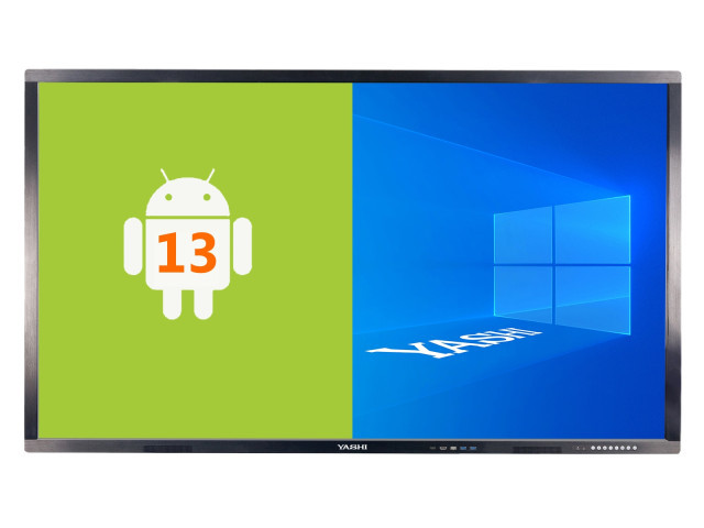 Yashi LCD Display 75" 4K (3840x2160p) 20 touch Android 13 Google Classroom ready 4GB RAM 32GB Storage 3xHDMI in 6xUSB 2.0 USB 2.0 touch USB TypeC 1xVGA 1xLAN RJ45 WiFi