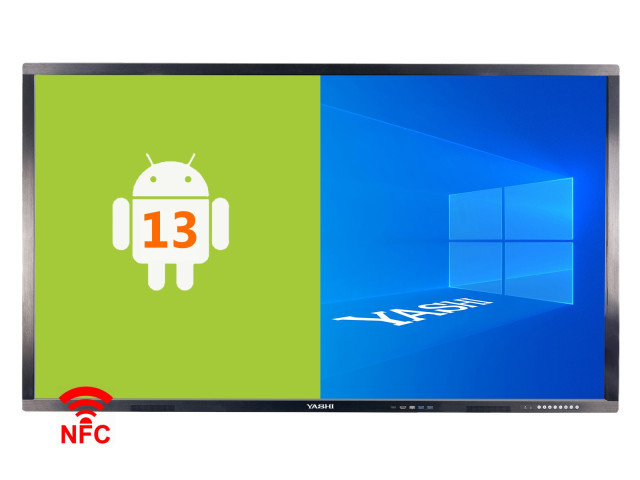Yashi Interactive Display 65" 4K (3840x2160p) 40 touch NFC Android 13 Google Classroom ready 8GB RAM 64GB Storage 3X HDMI 6xUSB 2.0 USB 2.0 touch USB TypeC 1x VGA WiFi Edu software included