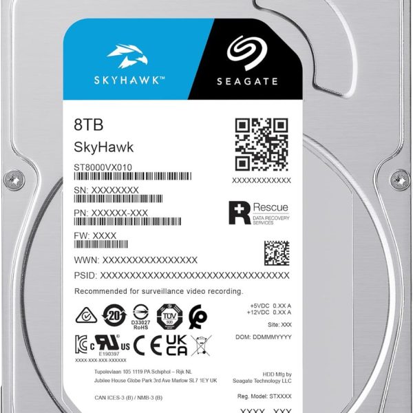SEAGATE Surveillance Skyhawk 8TB HDD SATA 6Gb/s 256MB 5400rpm ST8000VX010