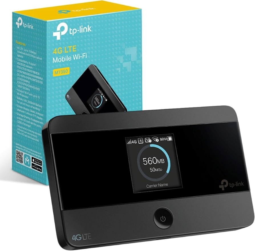 TP-Link Router Mobile 4G LTE 150 Mbps download 50 Mbps upload Wifi 1Sim Card 2000mAh Battery M7350