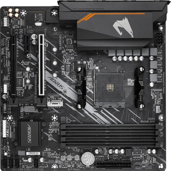 Motherboard Gigabyte B550M AORUS ELITE AM4 4xDIMM Slot up to 128GB DDR4