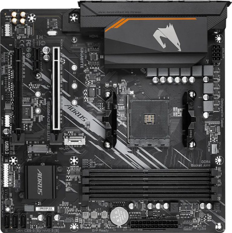 Motherboard Gigabyte B550M AORUS ELITE AM4 4xDIMM Slot up to 128GB DDR4
