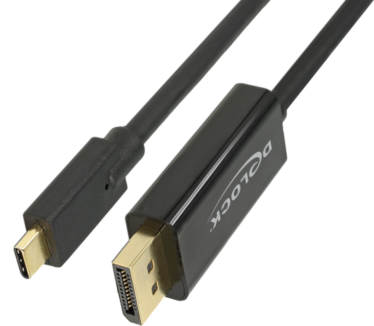 DP-TypeC DeLock DisplayPort 1.2 > USB-C (ST-ST) 2m Cable 4K 85256
