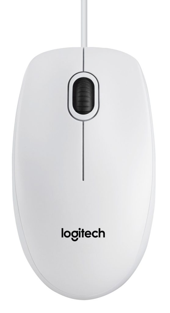 Logitech Mouse Wired B100 optical USB White 910-003360