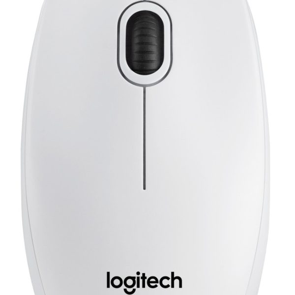 Logitech Mouse Wired B100 optical USB White 910-003360