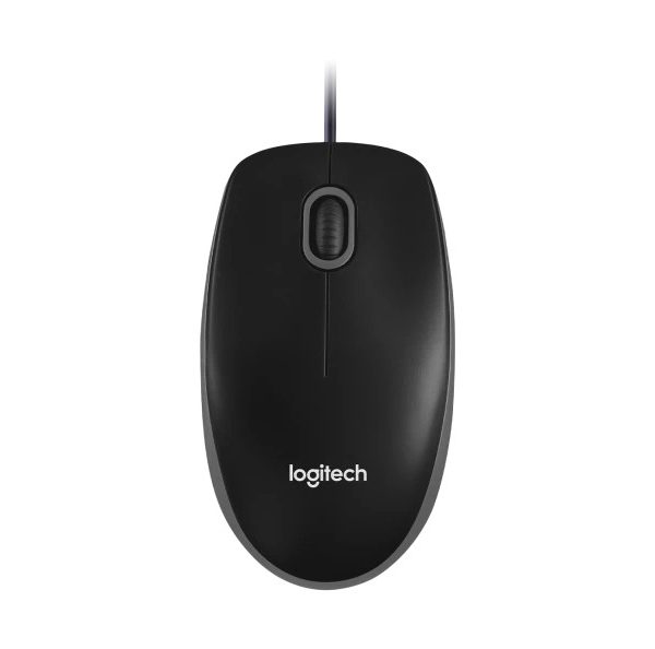 Logitech Mouse Wired B100 optical USB black 910-003357