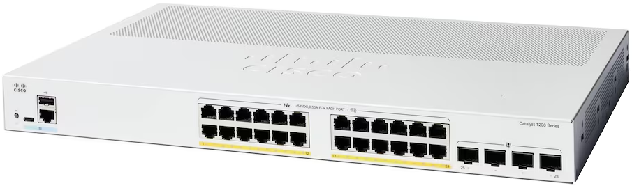 Cisco Switch Catalyst 1200 24-port GE PoE 4x1G SFP C1200-24P-4G Cisco Switch Catalyst 1200 24-port GE PoE 4x1G SFP C1200-24P-4G
