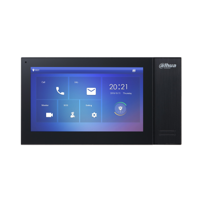 Dahua Digital VTH 7" TFT Capacitive touch screen 1024 x 600 IPC surveillance Alarm integration High performance & Cost-effective Embedded 8GB SD card Support standard PoE VTH2421FB(W)-P