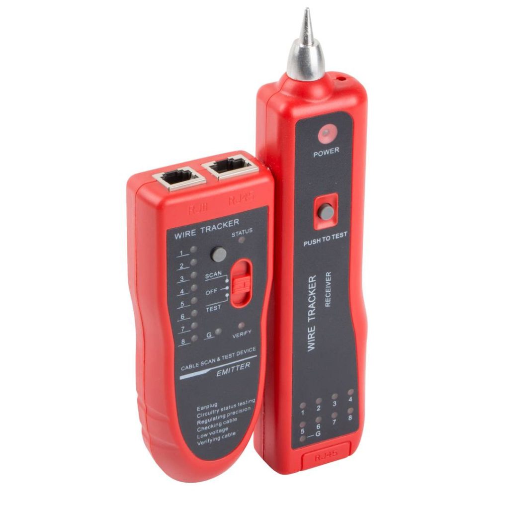 Lanberg NT-0501 network cable tester Black Red Built-in battery