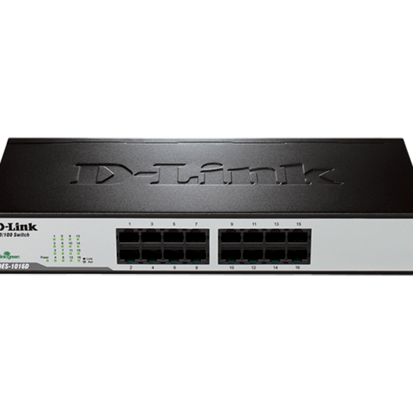 D-LINK UNMANAGED SWITCH. 16-PORT 10/100 MBPS. RACK MOUNTED 1U DES-1016D