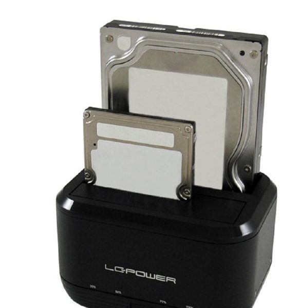 LC Power USB 3.0 dual bay HDD docking station with one touch cloning feature LC-DOCK-U3-III