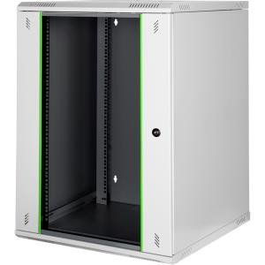 Lande 18U 19'' ProlineB New Wall Mounting Cabinet W600xD600mm-Glass front door-WBL  LN-WB-18U6060-BL-F