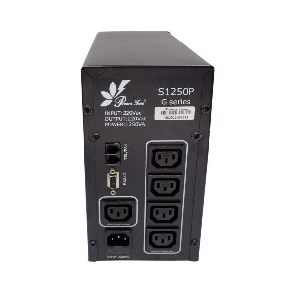 POWER TREE UPS 1250 VA / 750 WATTS. LINE-INTERACTIVE. OUTLETS: 5X C13. INPUT: 140 - 275V. OUTPUT: 230V. TOWER. AVR.