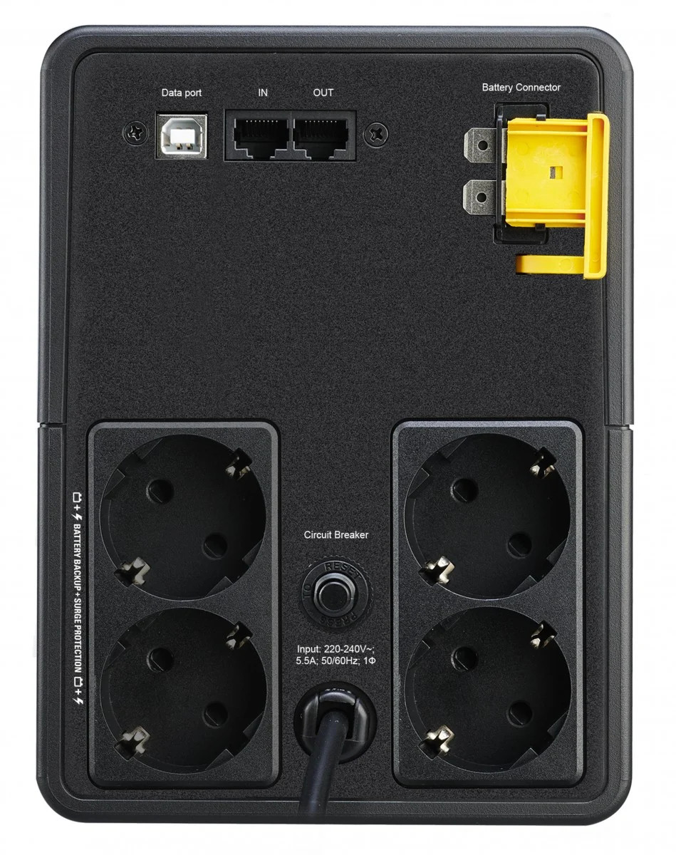 APC Back-UPS 1200VA/650W 230V AVR Line interactive 4 X Schuko Sockets Battery Backup Schuko Input Connections BX1200MI-GR APC Back-UPS 1200VA/650W 230V AVR Line interactive 4 X Schuko Sockets Battery Backup Schuko Input Connections BX1200MI-GR