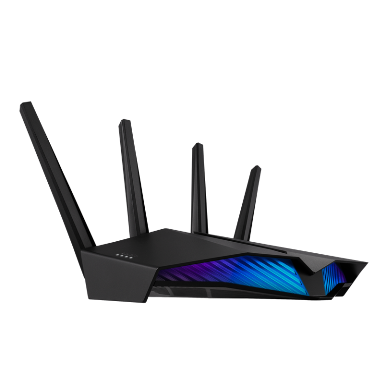 Asus AX5400 Dual Band WiFi 6 Gaming Router 5400Mbps Game Mode AURA RGB Internet Security Mesh WiFi Gigabit Port VPN 90IG07W0-MO3B10
