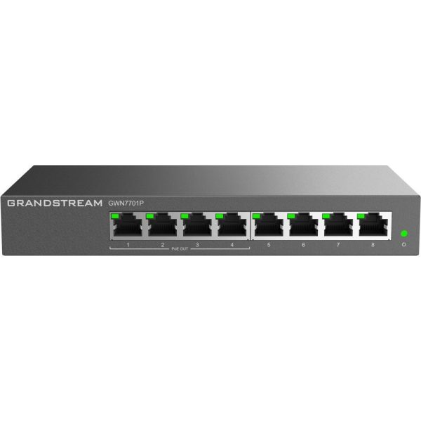 Grandstream GWN7701P Unmanaged 8 Port 10/100/1000 Switch 4 Port PoE+ 60w