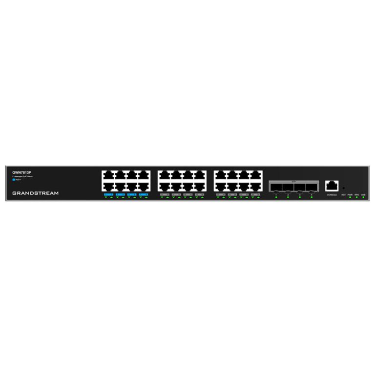 Grandstream GWN7813P 24 PoE/PoE++ 360w Port Gigabit Enterprise Layer 3 Managed Switch +4 10GB SFP port