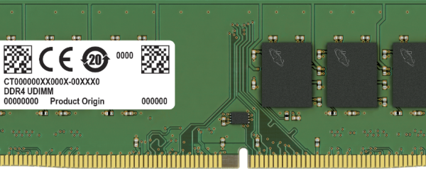 3200MHz 16GB Crucial DDR4 UDIMM CT16G4DFRA32A